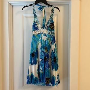Junior Morgan & Co Pleated Halter Dress